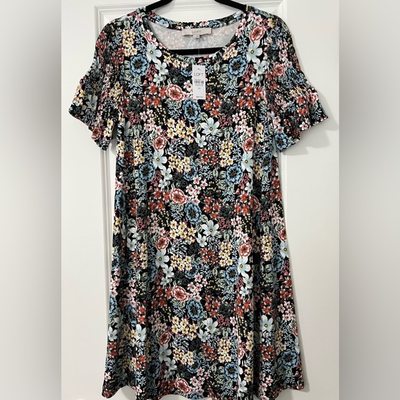NWT LOFT Floral Dress (XS) - Picture 3 of 4